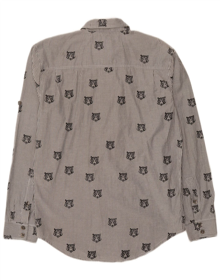 ANERKJENDT Mens Shirt Large Grey Pinstripe Cotton