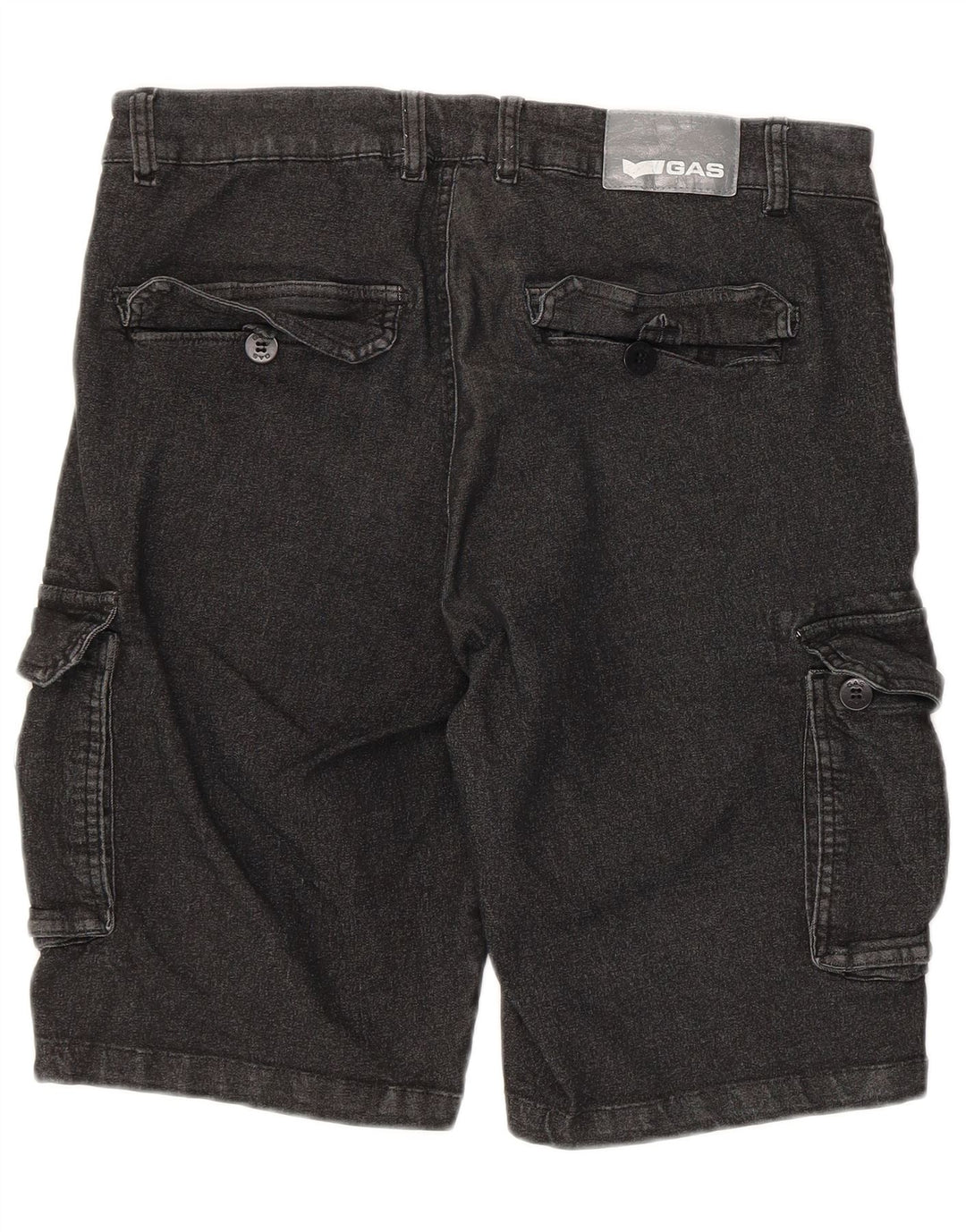 Pantalones cortos tipo cargo de mezclilla de corte regular para hombre Gas Mediano W32 Algodón negro