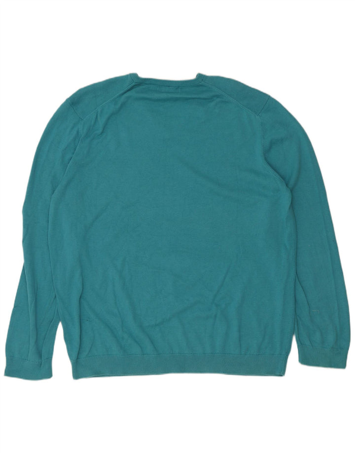 Marks & Spencer - Jersey con cuello en V para hombre, talla 2XL, algodón turquesa