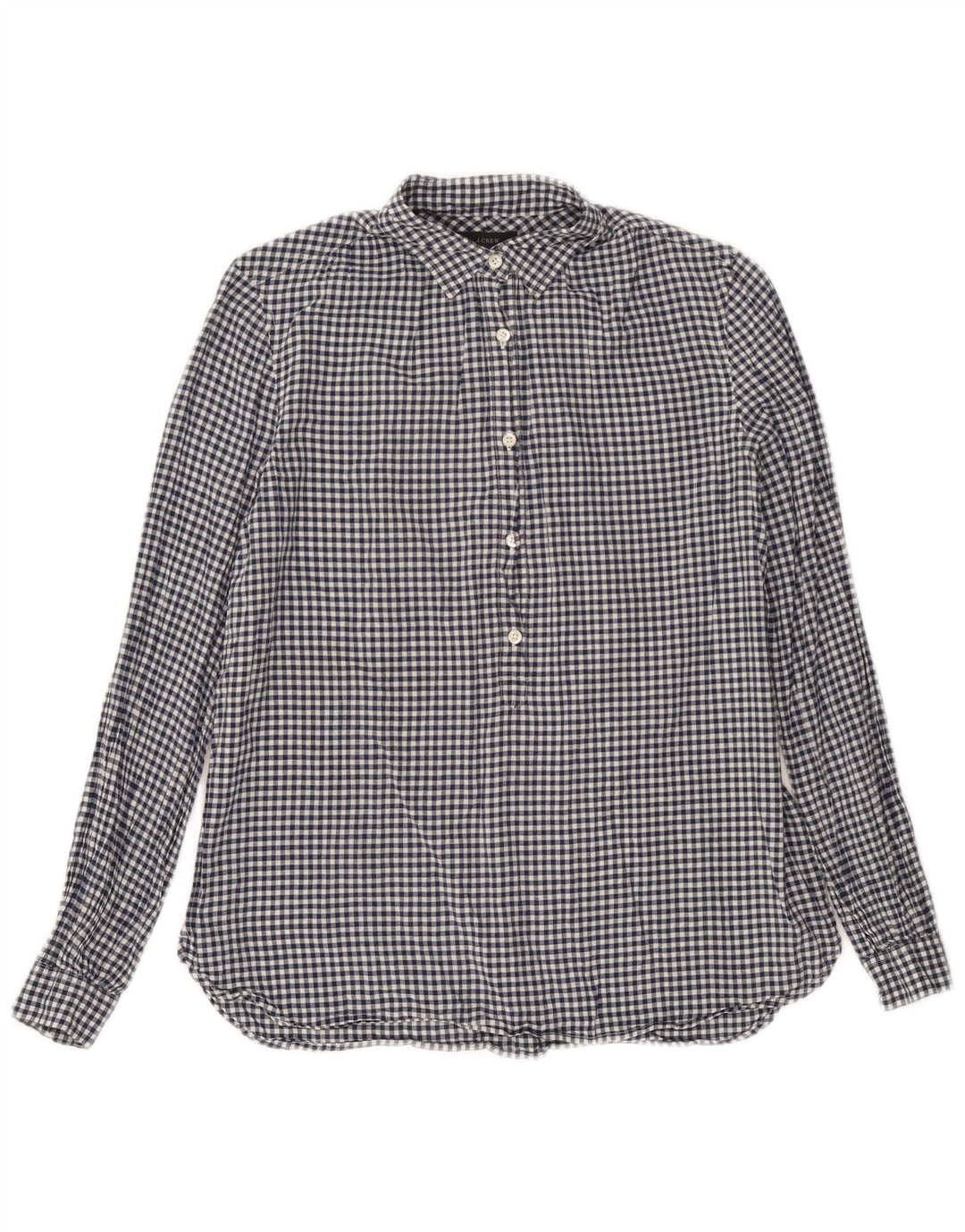 J. Crew Camisa tipo pulóver para mujer UK 44 Mediano Azul marino Algodón a cuadros