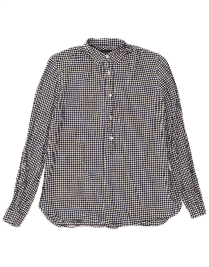 J. Crew Camisa tipo pulóver para mujer UK 44 Mediano Azul marino Algodón a cuadros