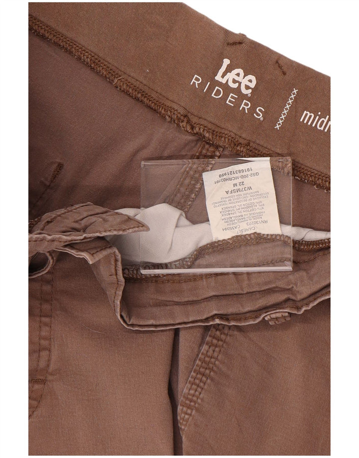 LEE Pantalones cortos chinos Riders de talle medio para mujer US 22 3XL W44 Algodón marrón