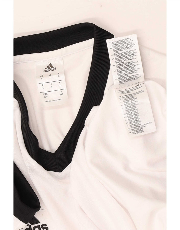 Adidas Mens Climalite Camiseta Top Grande Poliéster Blanco
