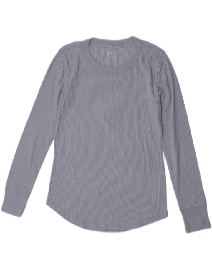 Gap Mujer Top Manga Larga UK 42 Azul Medio