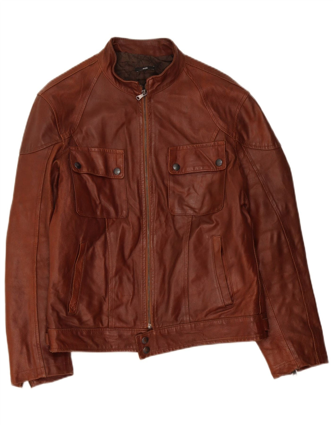 Sasch Chaqueta Racer de cuero para mujer Reino Unido 12 Marrón medio