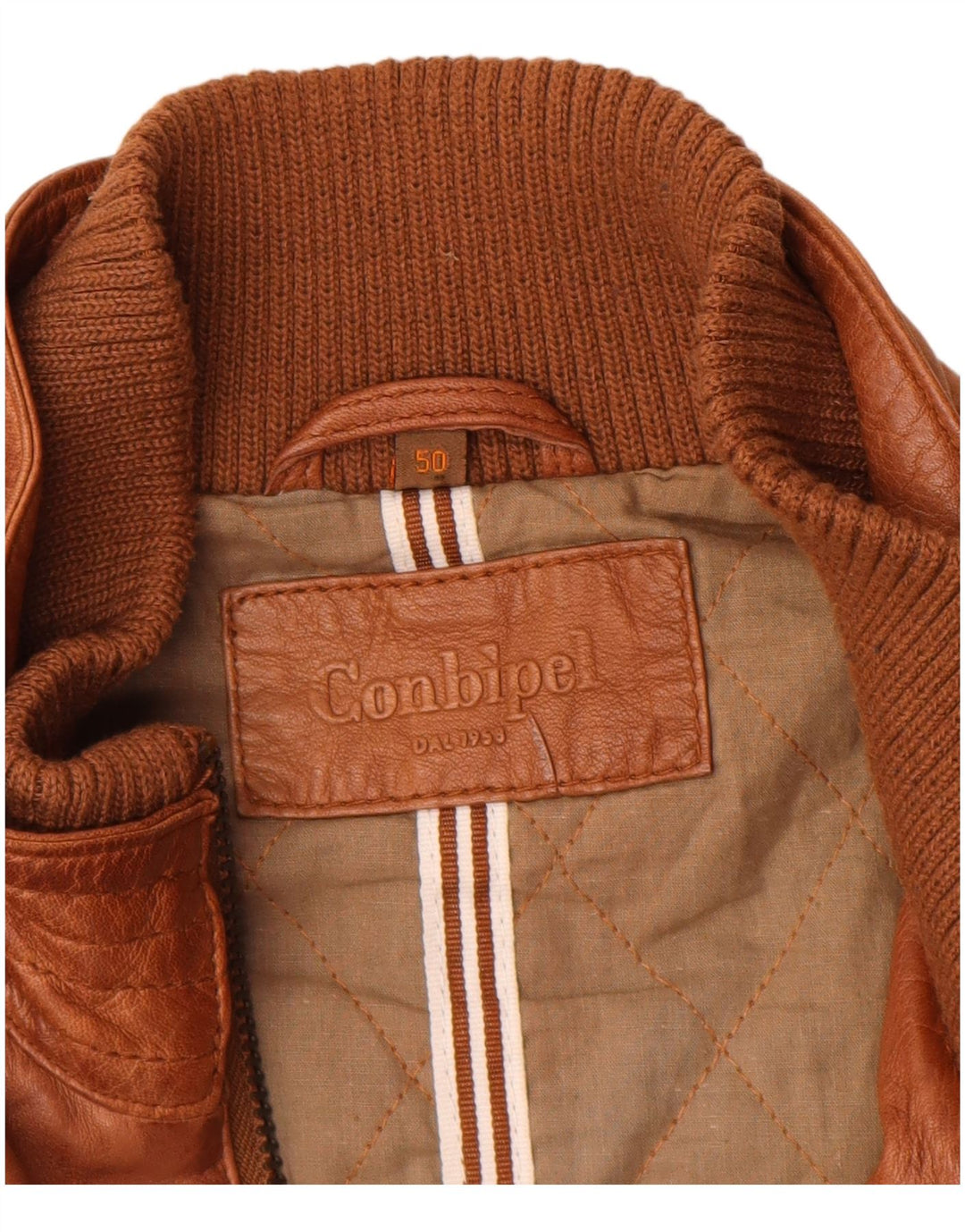 Conbipel Chaqueta De Cuero Para Hombre IT 50 Grande Cuero Marrón