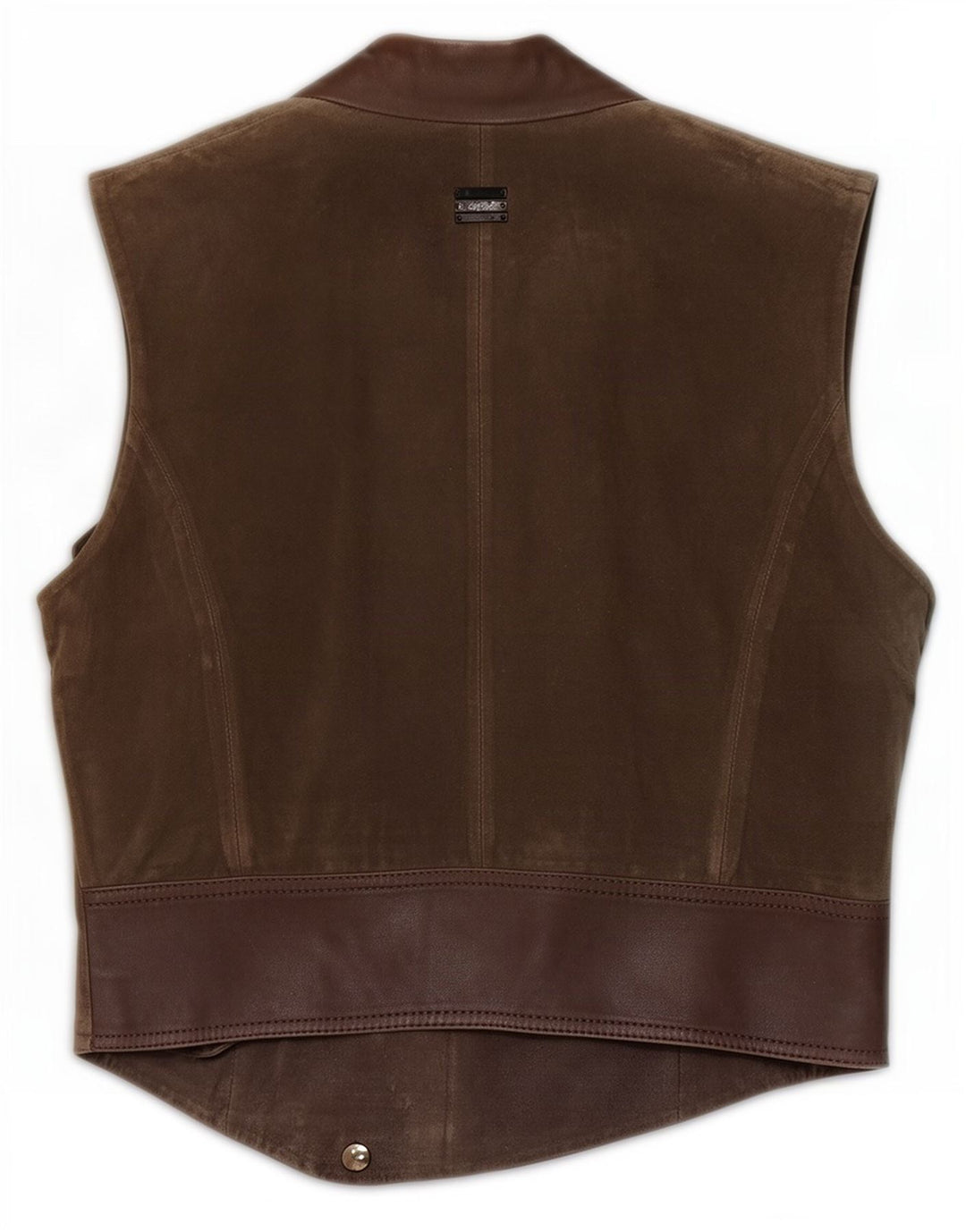 Diesel Mujer Ante Chaleco UK 10 Small Marrón Cuero