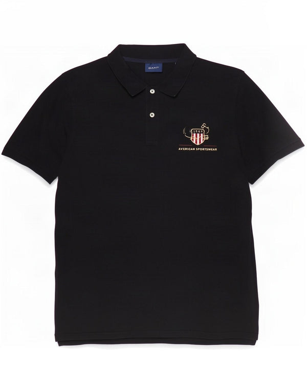 Gant Polo Gráfico De Algodón Negro Grande Para Hombre