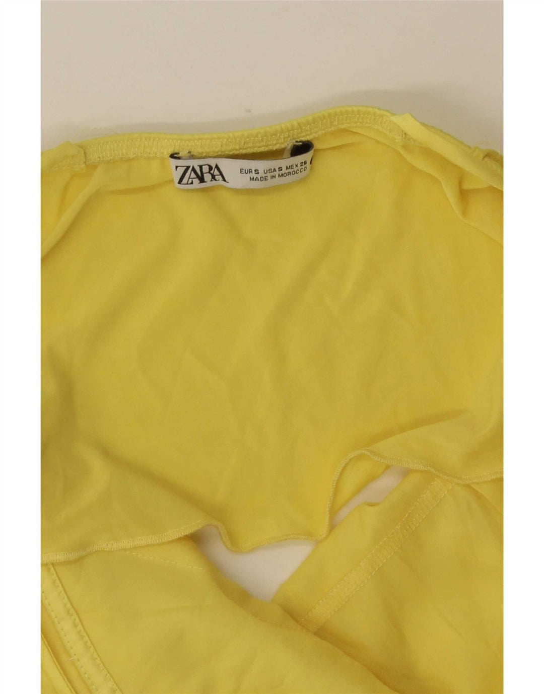 Zara Mujer Top Sin Mangas Escalonado UK 8 Small Amarillo