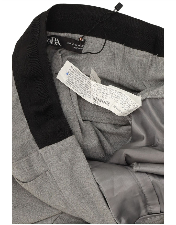 Zara Mujer Pantalón Chino Slim Medium W30 L28 Poliéster Gris