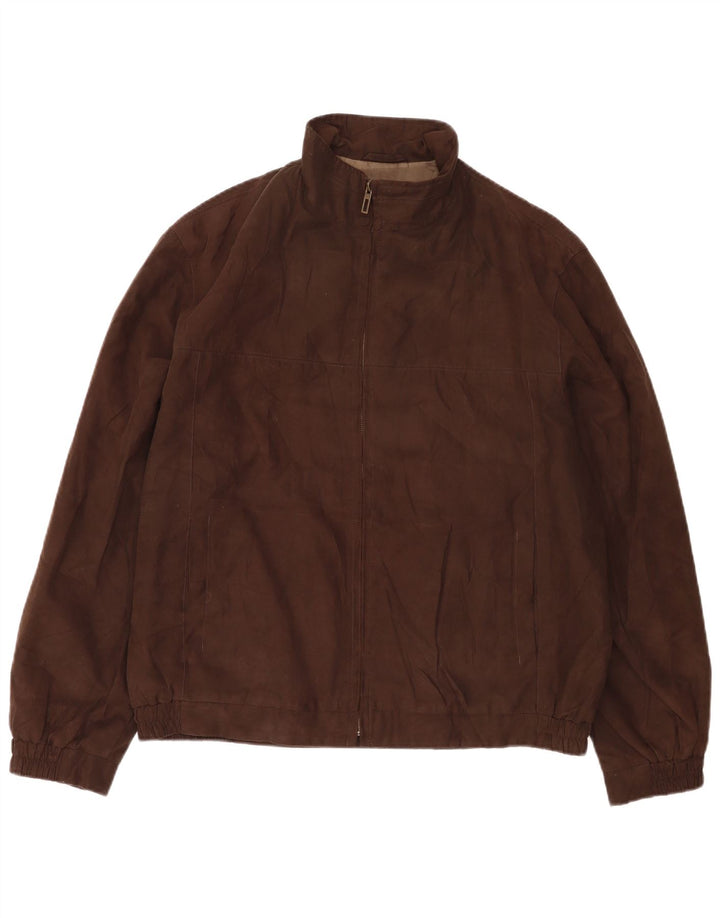 Marks & Spencer Chaqueta Bomber para Hombre UK 40 Grande Poliéster Marrón