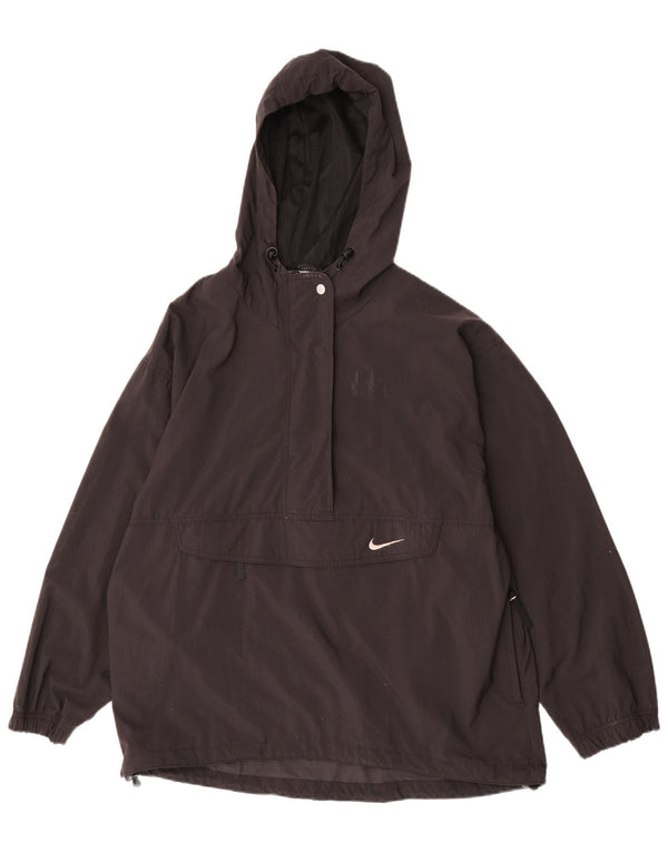 Nike Chaqueta Anorak extragrande con capucha para mujer US 8/10 Medium Black Nylon