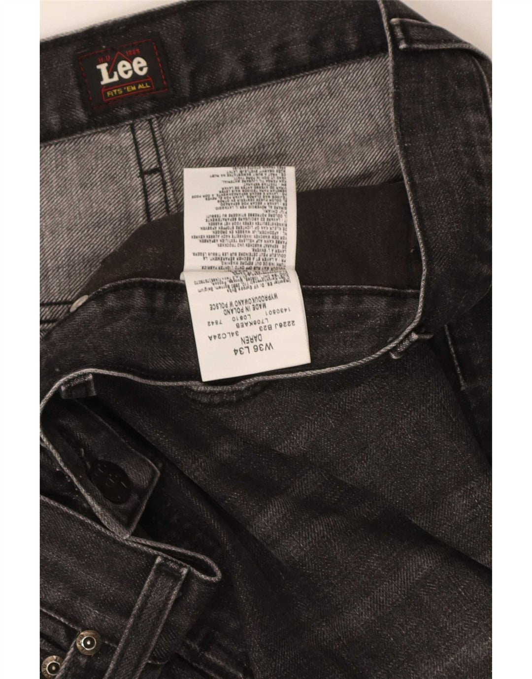 Lee Vaqueros Rectos Daren para Hombre W36 L34 Algodón Gris