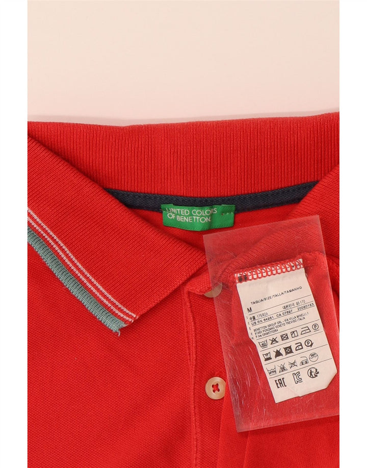 BENETTON Mens Polo Shirt Medium Red Cotton Vintage Benetton and Second-Hand Benetton from Messina Hembry 