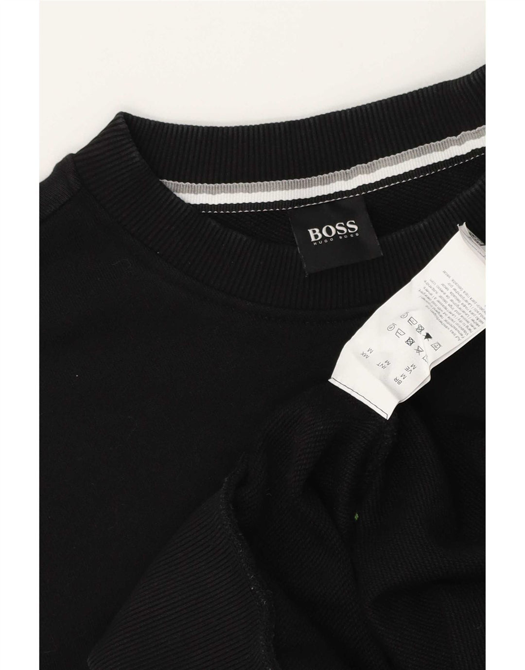 HUGO BOSS Hombre | Sudadera con gráfico tipo jersey de algodón negro mediano