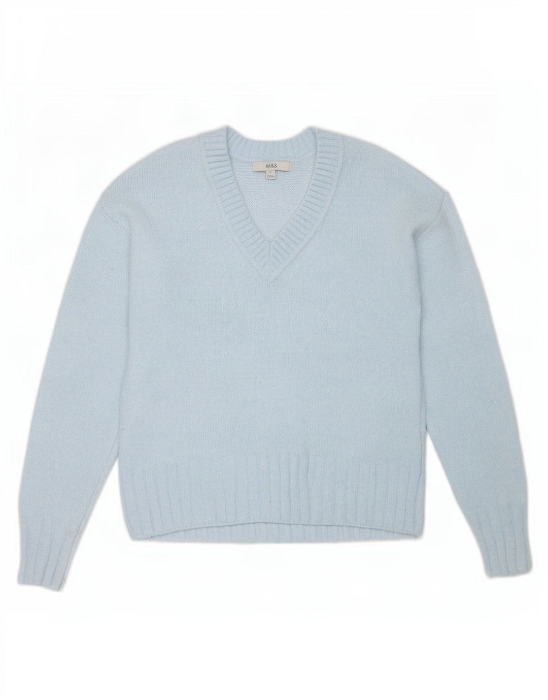 Marks & Spencer Jersey extragrande con cuello en V para mujer UK 6 XS Azul