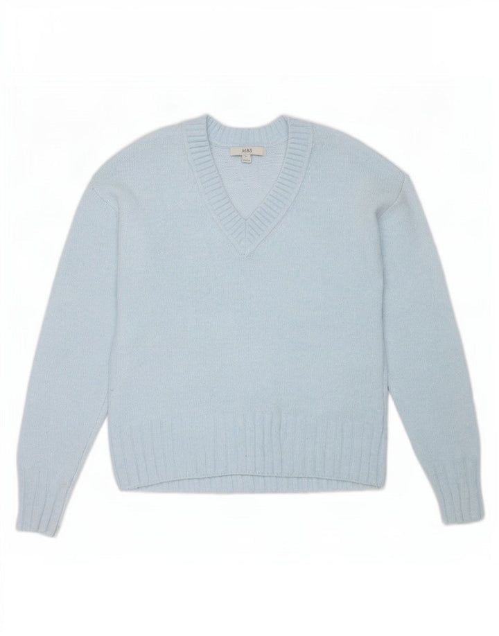 Marks & Spencer Jersey extragrande con cuello en V para mujer UK 6 XS Azul