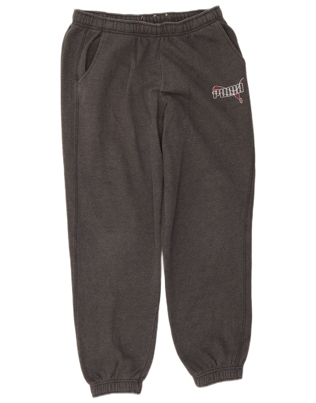 PUMA Pantalones de chándal con estampado gráfico para hombre Joggers Large Grey Cotton