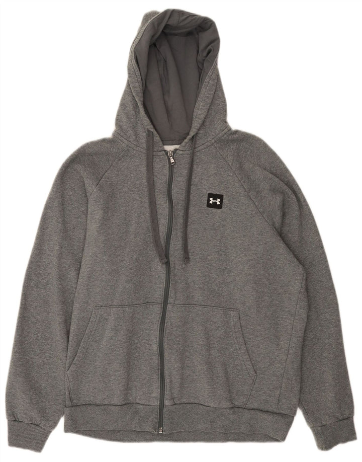 UNDER ARMOUR Suéter con capucha y cremallera Cold Gear para hombre Algodón gris medio