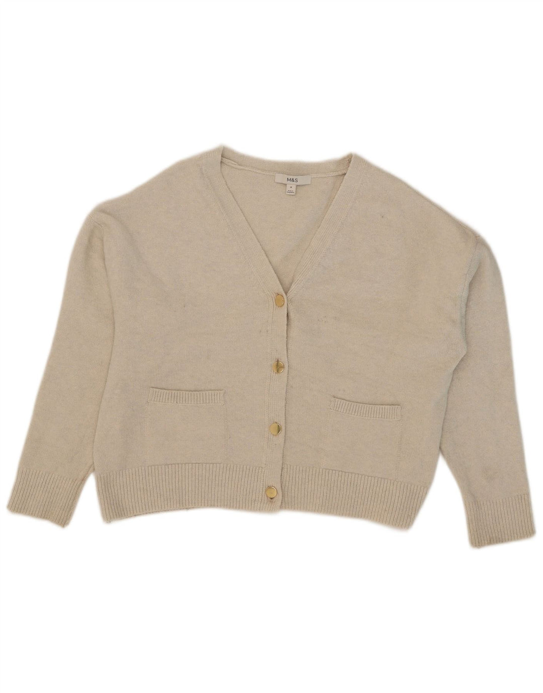 Marks & Spencer - Cárdigan extragrande para mujer, talla 40, color beige medio
