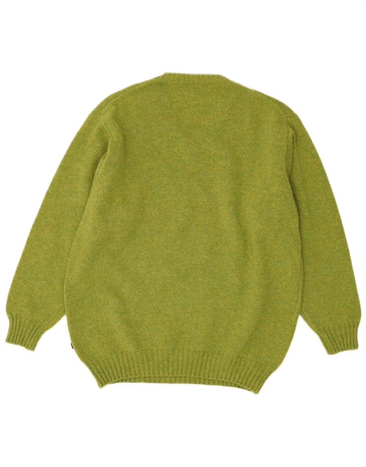 Guess Jersey De Punto Con Cuello En V Grande De Lana Verde Hombre