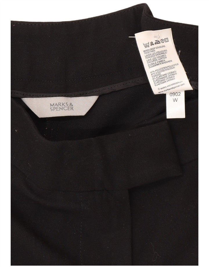 Marks & Spencer Pantalones casuales con corte de bota para mujer UK 12 Medium W30 L29 Negro