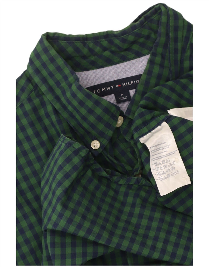 TOMMY HILFIGER Mens Shirt Medium Green Check Cotton