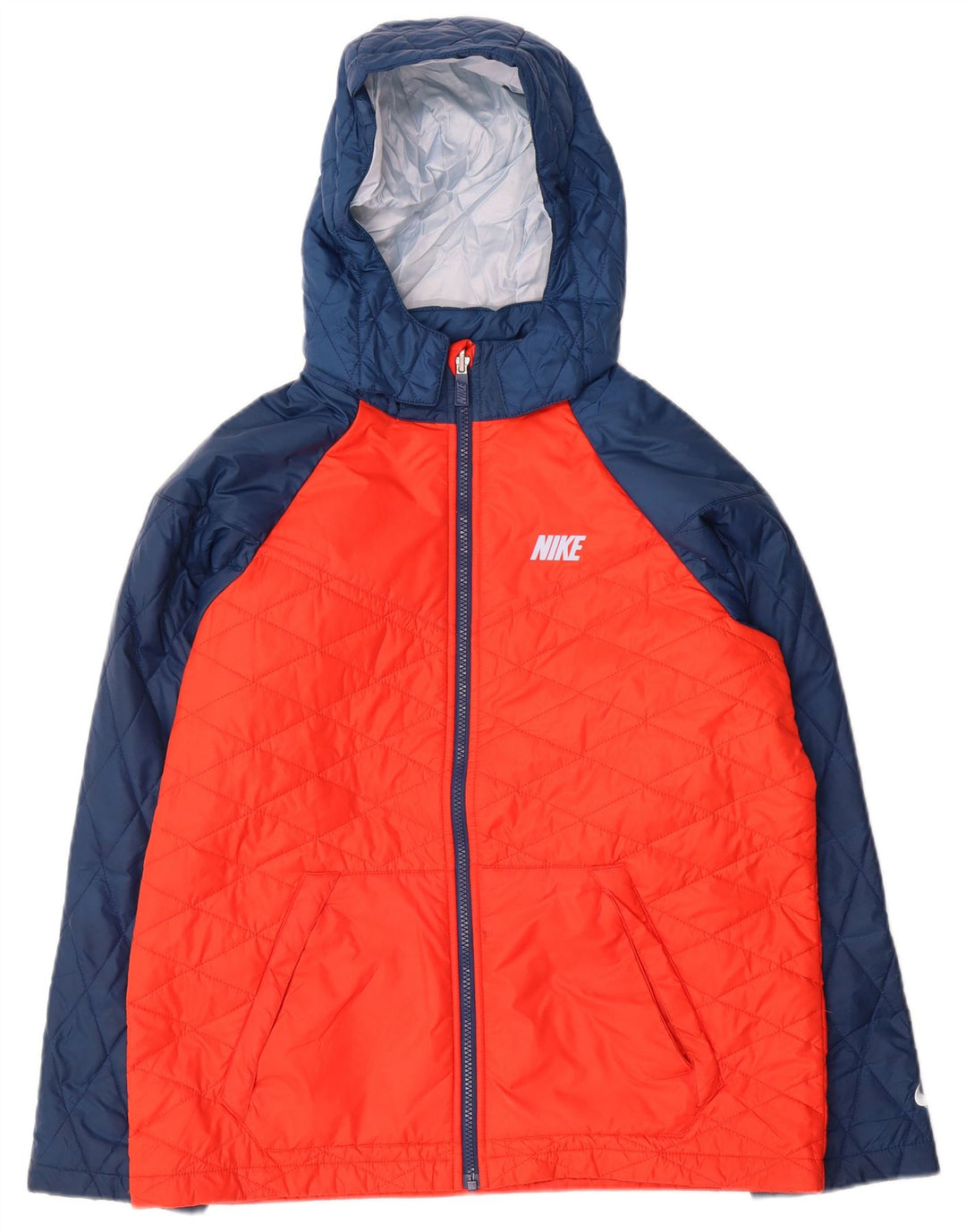 Nike Chaqueta acolchada con capucha para niños 13-14 años XL Naranja Colorblock Poliéster