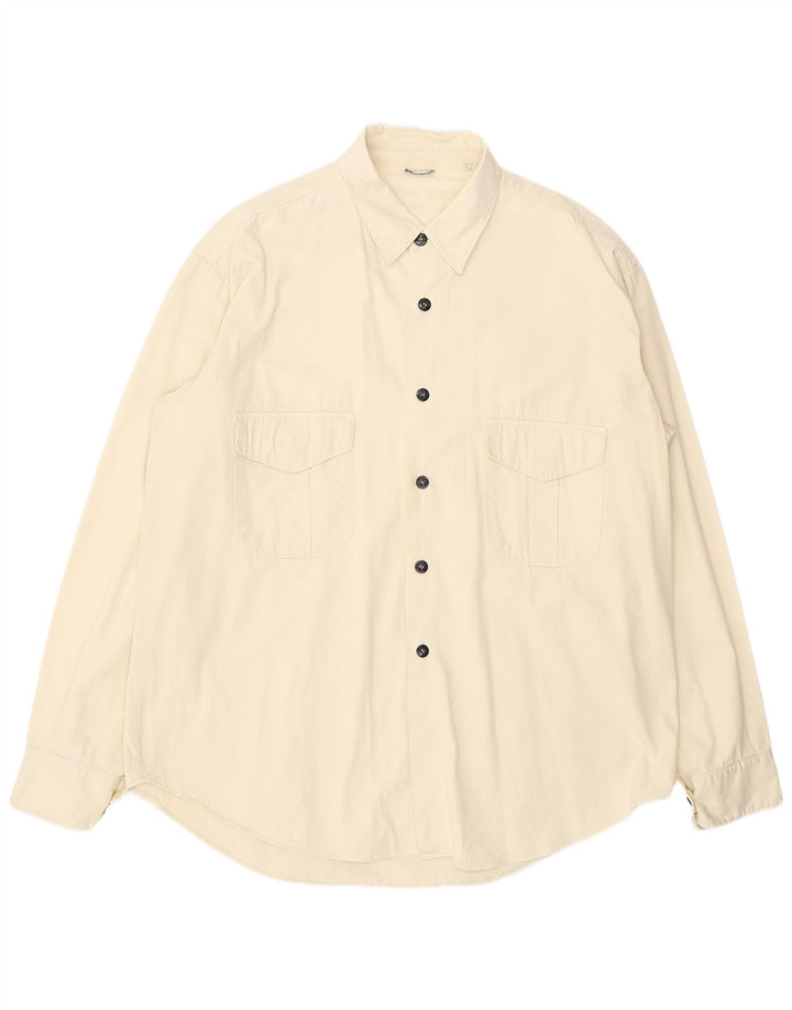 STONE ISLAND Camisa para hombre 2XL Algodón blanco roto Clásico