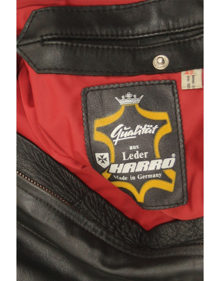 Harro Chaqueta de cuero para mujer Crop Racer EU 42 Large Black Leather