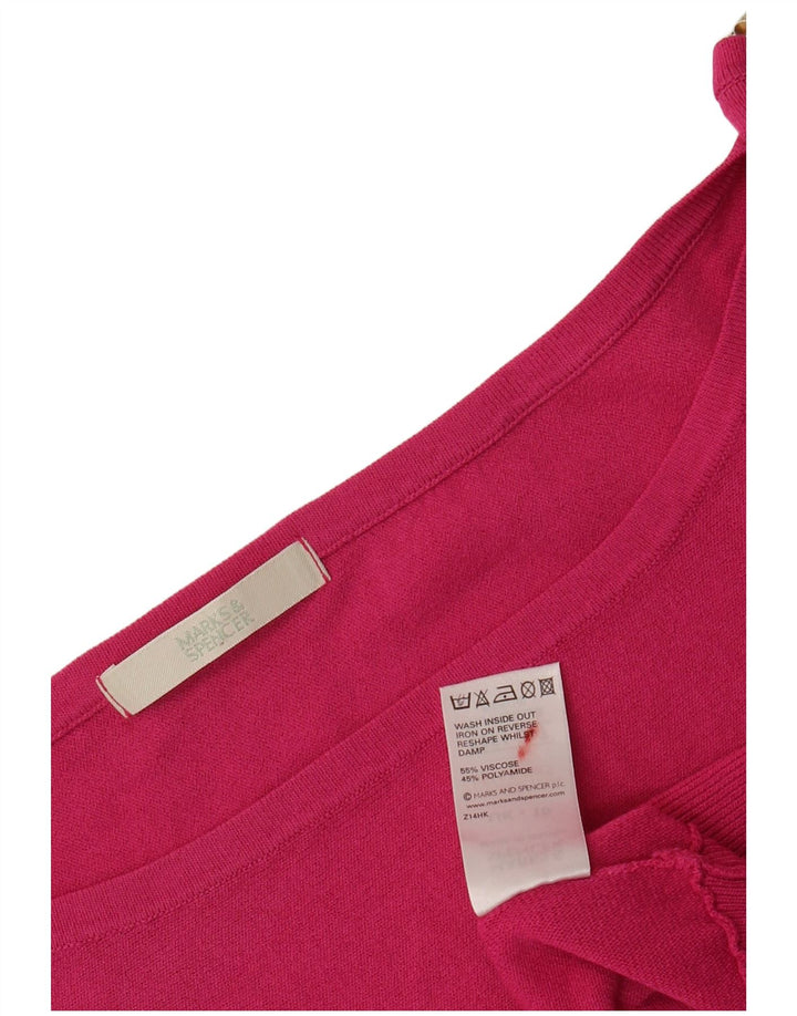 Marks & Spencer Blusa corta con hombros descubiertos para mujer UK 10 Small Pink