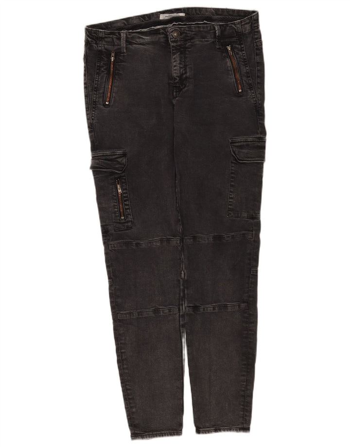 Zara Jeans Cargo Slim para Mujer EU 42 Large W32 L28 Gris