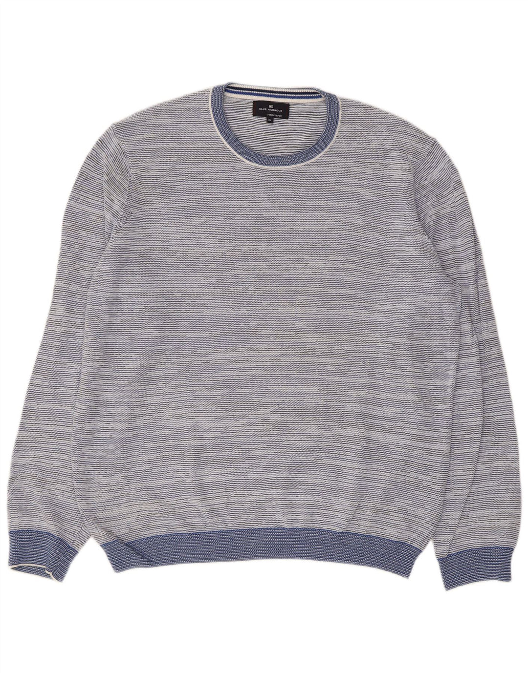 Marks & Spencer Suéter Azul Harbor con Cuello Redondo para Hombre XL Azul Moteado