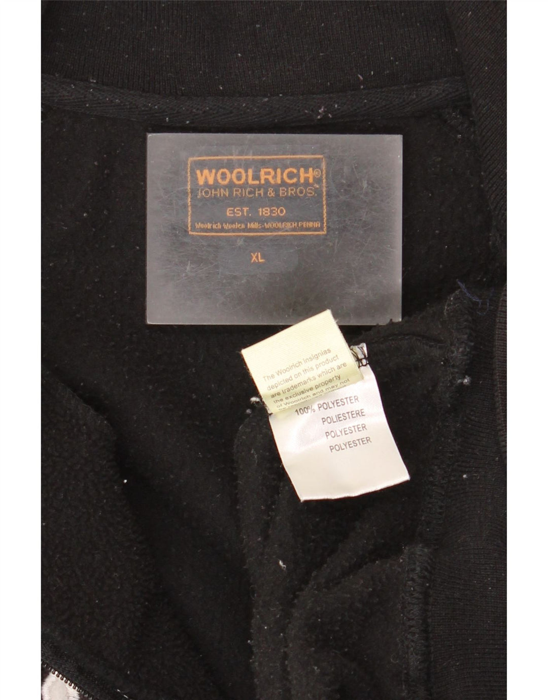 Woolrich Chaqueta polar gráfica para mujer UK 40 XL Poliéster negro