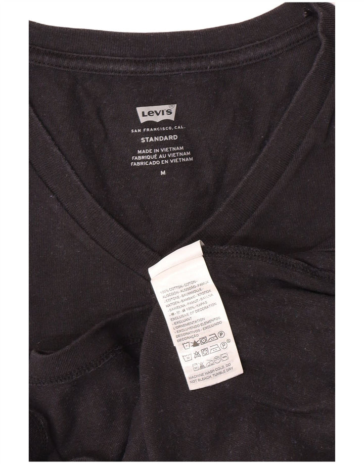 LEVI'S Camiseta estándar para hombre Top mediano de algodón negro