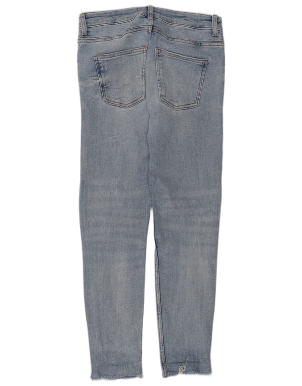 Zara Jeans Slim Desgastados para Mujer EU 38 Small W28 L27 Algodón Azul