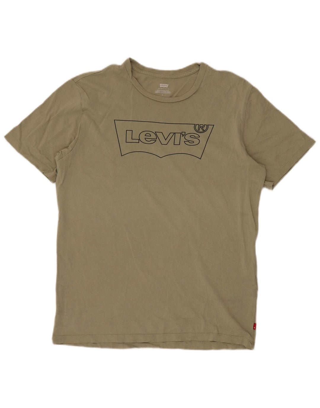 LEVI'S Camiseta gráfica para hombre Top Medium Khaki Cotton