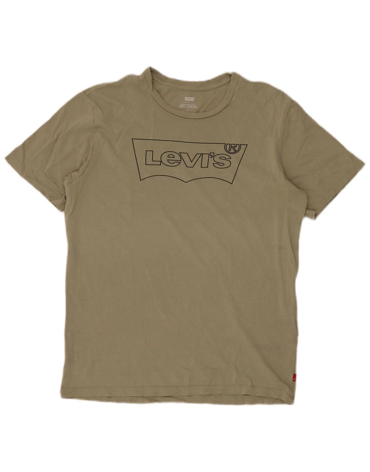 LEVI'S Camiseta gráfica para hombre Top Medium Khaki Cotton
