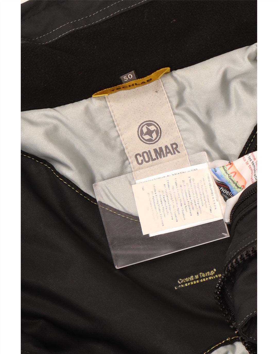 COLMAR Chaqueta cortavientos para hombre EU 50 Mediano Negro Colorblock Poliamida