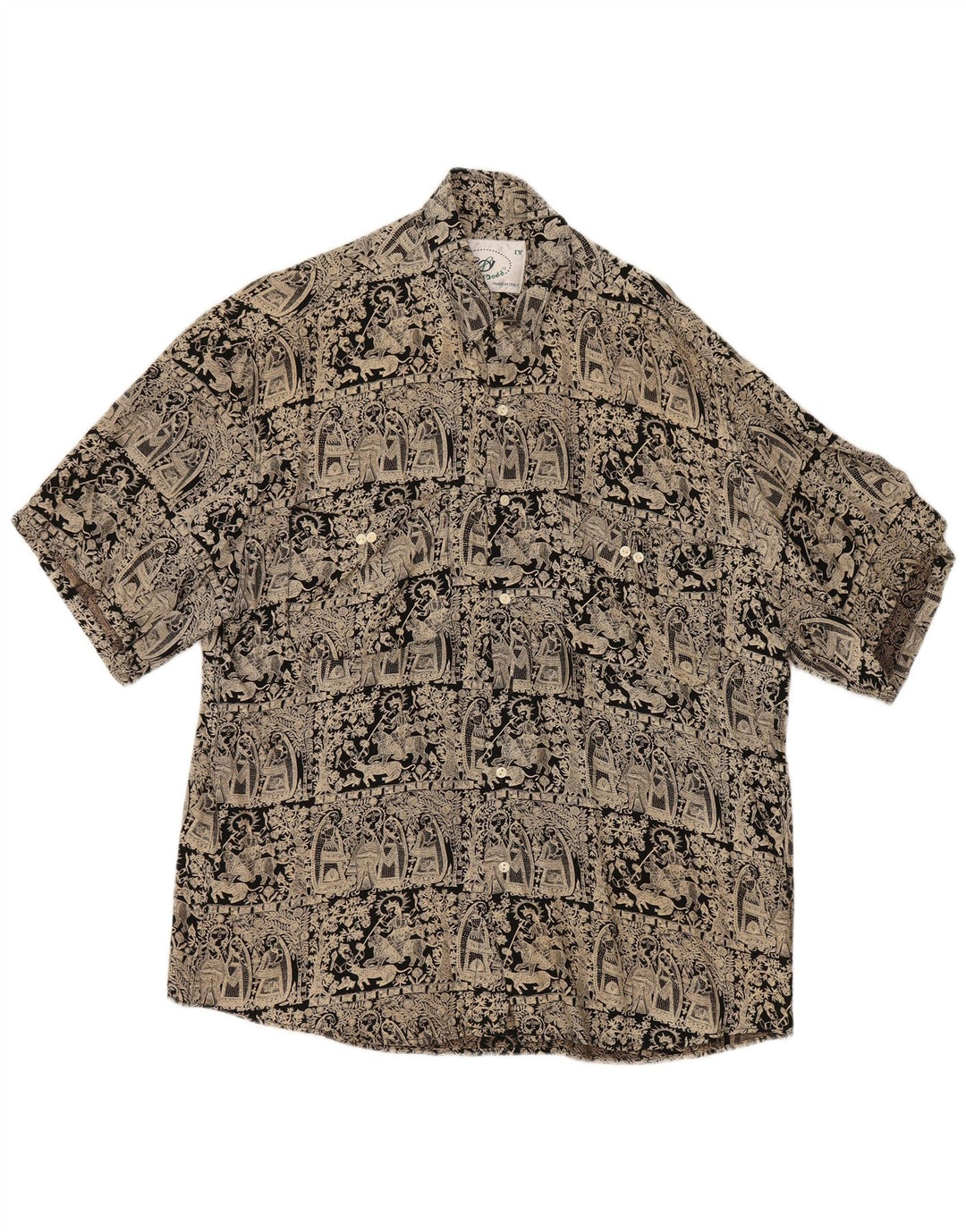 Daniel Dodd Camisa de manga corta con patrón abstracto para hombre, talla grande, azul marino