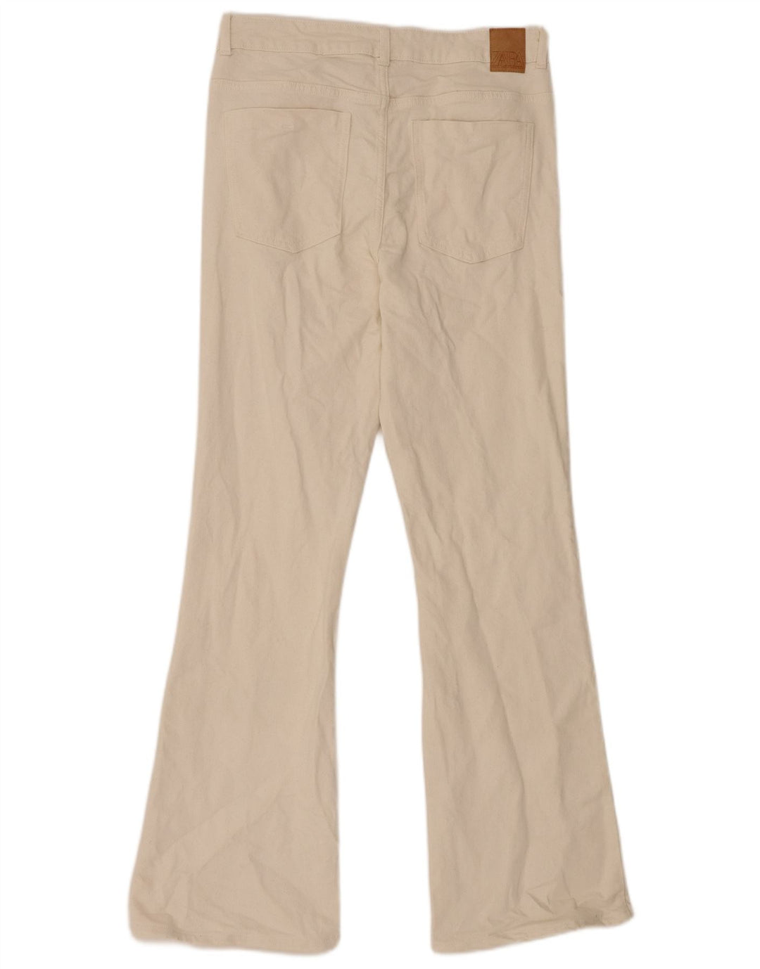 Zara Jeans Acampanados Para Mujer EU 42 Large W32 L31 Algodón Beige