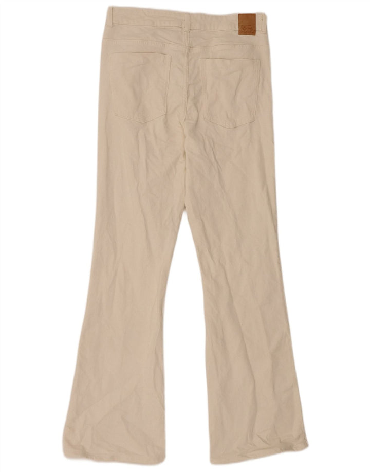 Zara Jeans Acampanados Para Mujer EU 42 Large W32 L31 Algodón Beige