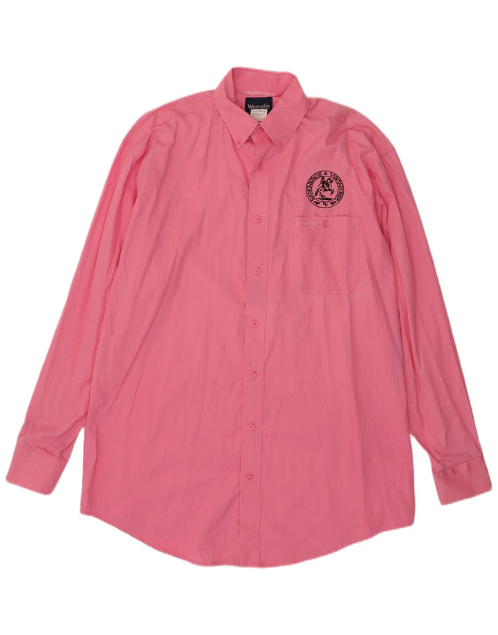 Wrangler Camisa alta para hombre de algodón rosa grande