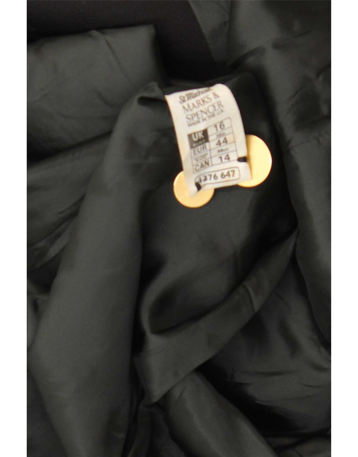 Marks & Spencer Chaqueta tipo blazer con doble botonadura para mujer UK 46 Grande Negro