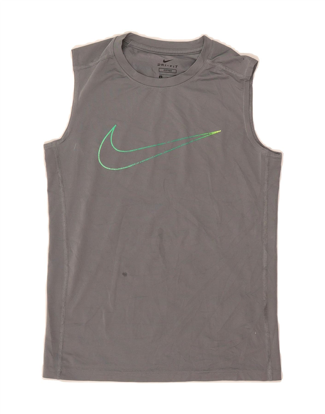 NIKE Womens Dri Fit Graphic T-Shirt Top UK 12 Medium Grey Polyester Vintage Nike and Second-Hand Nike from Messina Hembry 