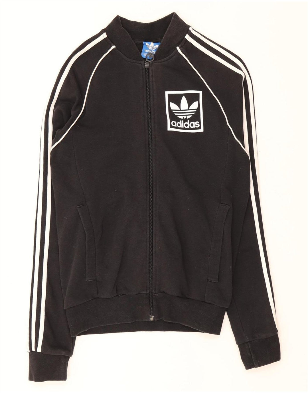 Adidas Hombre Chándal Top Chaqueta Pequeña Algodón Negro