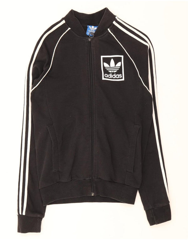 Adidas Hombre Chándal Top Chaqueta Pequeña Algodón Negro