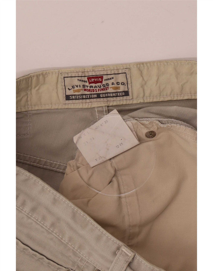 Levi's Pantalones cortos de mezclilla regulares para hombre grandes W33 Algodón beige