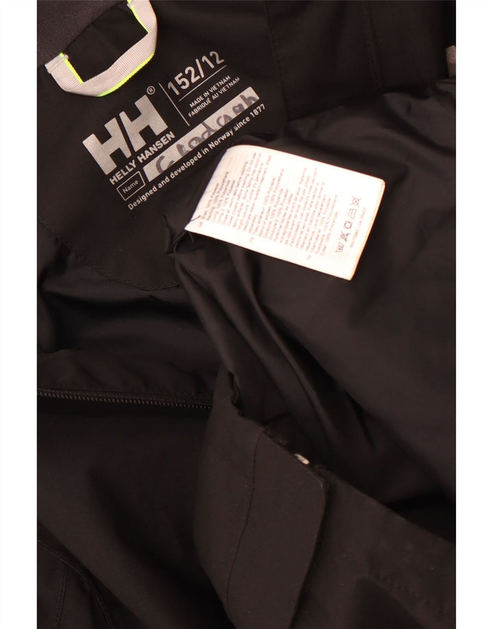 Helly Hansen Chubasquero con capucha para niños 11-12 años Negro Poliéster