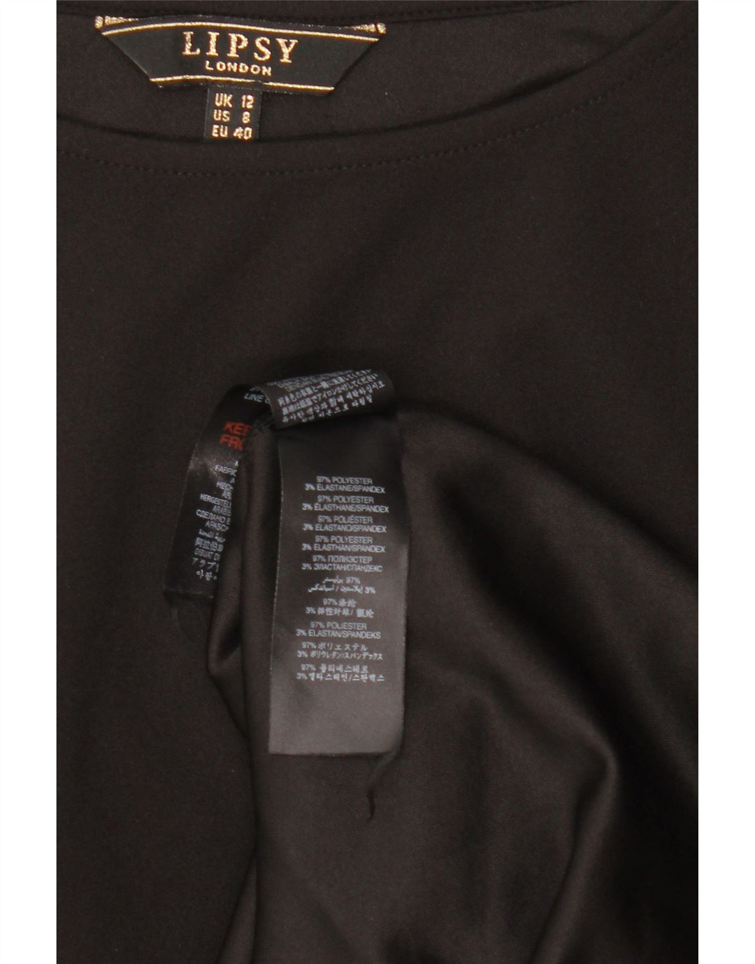 LIPSY Vestido ajustado para mujer UK 40 Mediano Poliéster negro